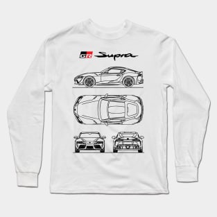 Supra MK5 (GR Supra) Blueprint Long Sleeve T-Shirt